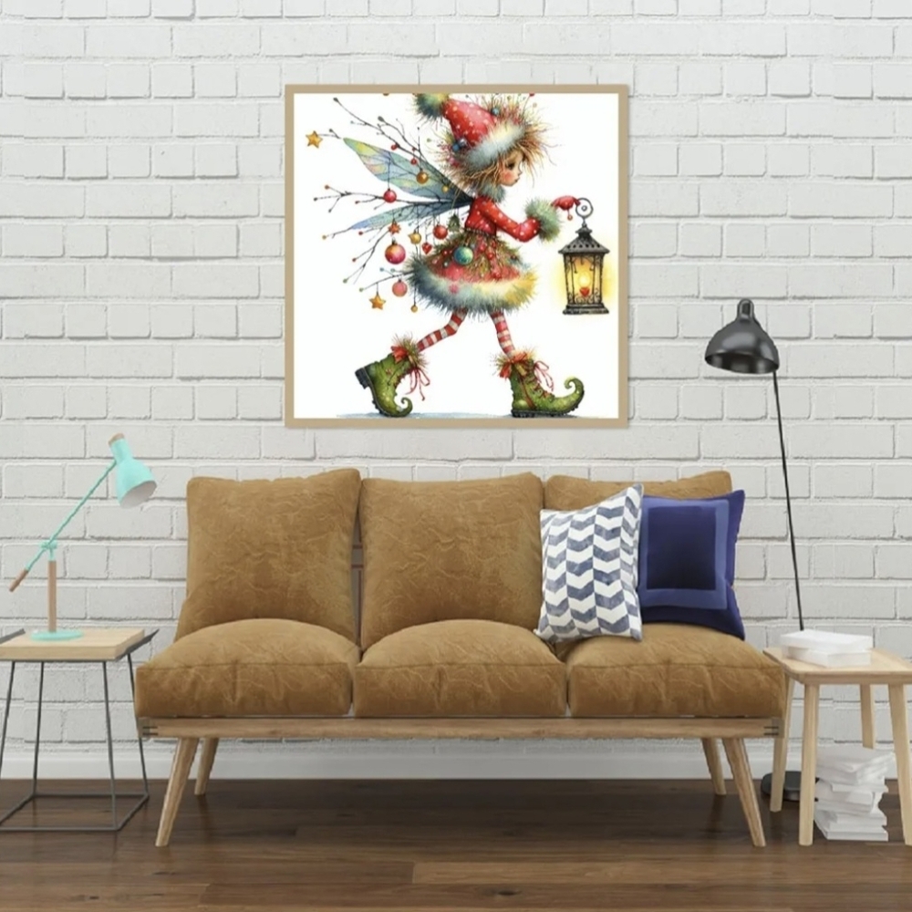 Christmas Holiday Ornament Fairy Elf 5D Diamond Painting Kit New - Picture 4 of 9